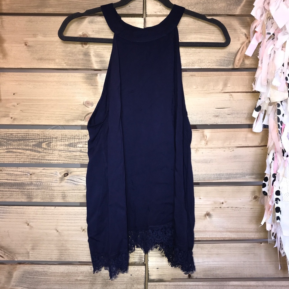 Navy Open Back Tank